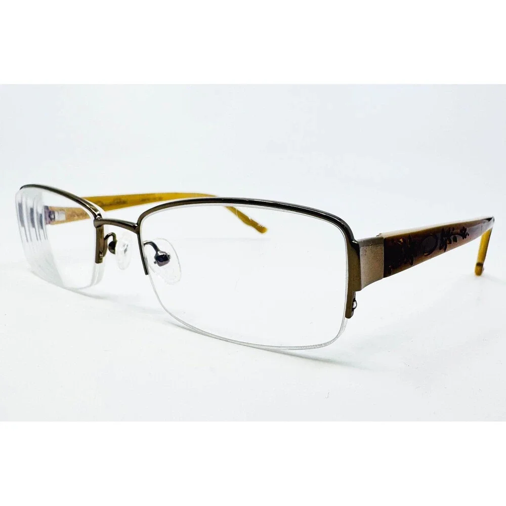 Oscar de la Renta Eyeglasses Brown Semi-Rimless Floral OSL706 234 53-18-135